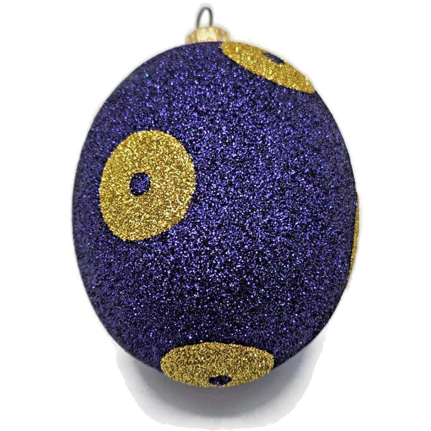 Patricia Breen Egg Purple Gold Polka Dot Glitter Easter Christmas Tree Ornament