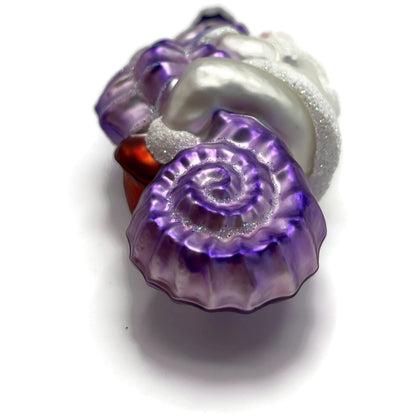 Patricia Breen Hi Ho Santa Purple Pearl Seahorse Nautical Christmas Ornament