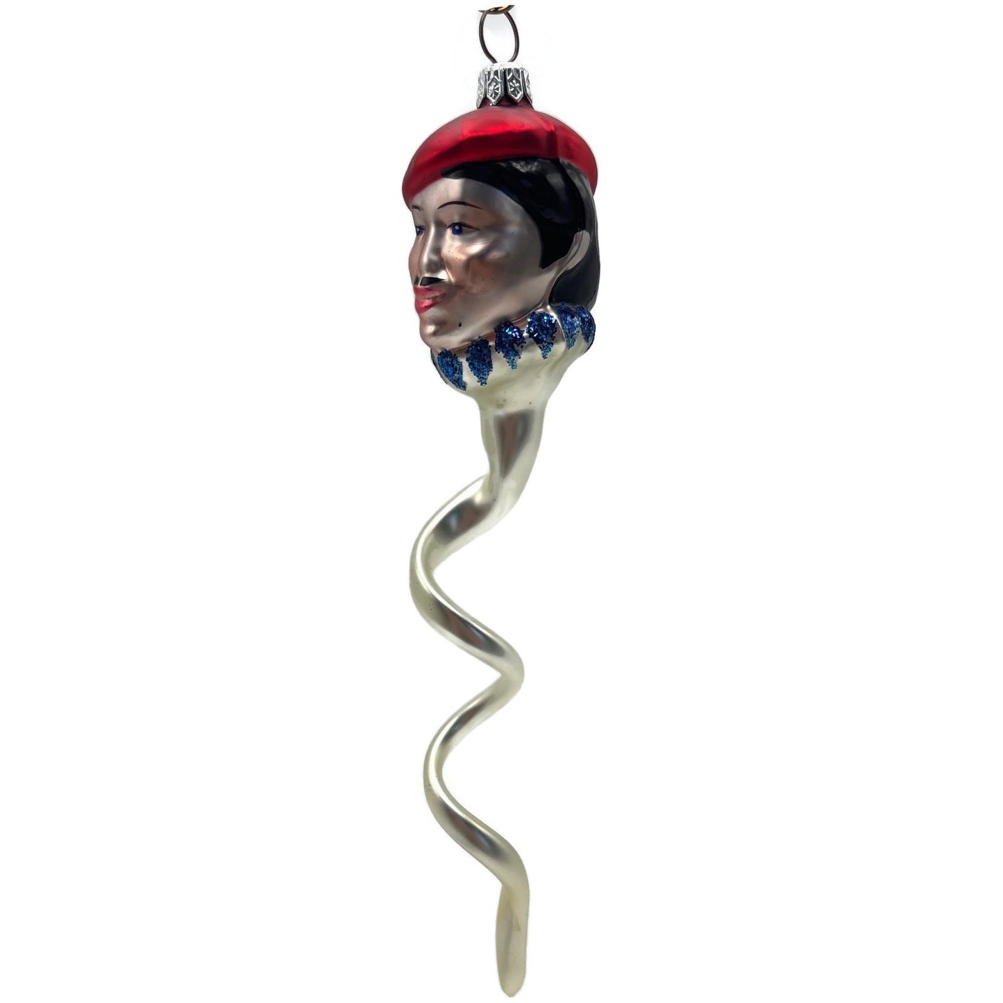 Patricia Breen French Twist Spiral Pearl Red Hat Head Christmas Tree Ornament