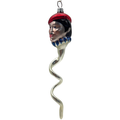 Patricia Breen French Twist Spiral Pearl Red Hat Head Christmas Tree Ornament
