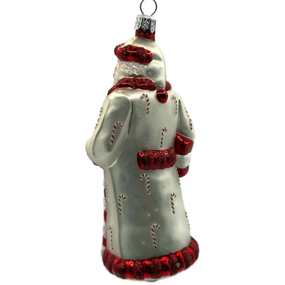 Patricia Breen Candy Cane Claus Red Matte Santa Present Christmas Ornament 2105