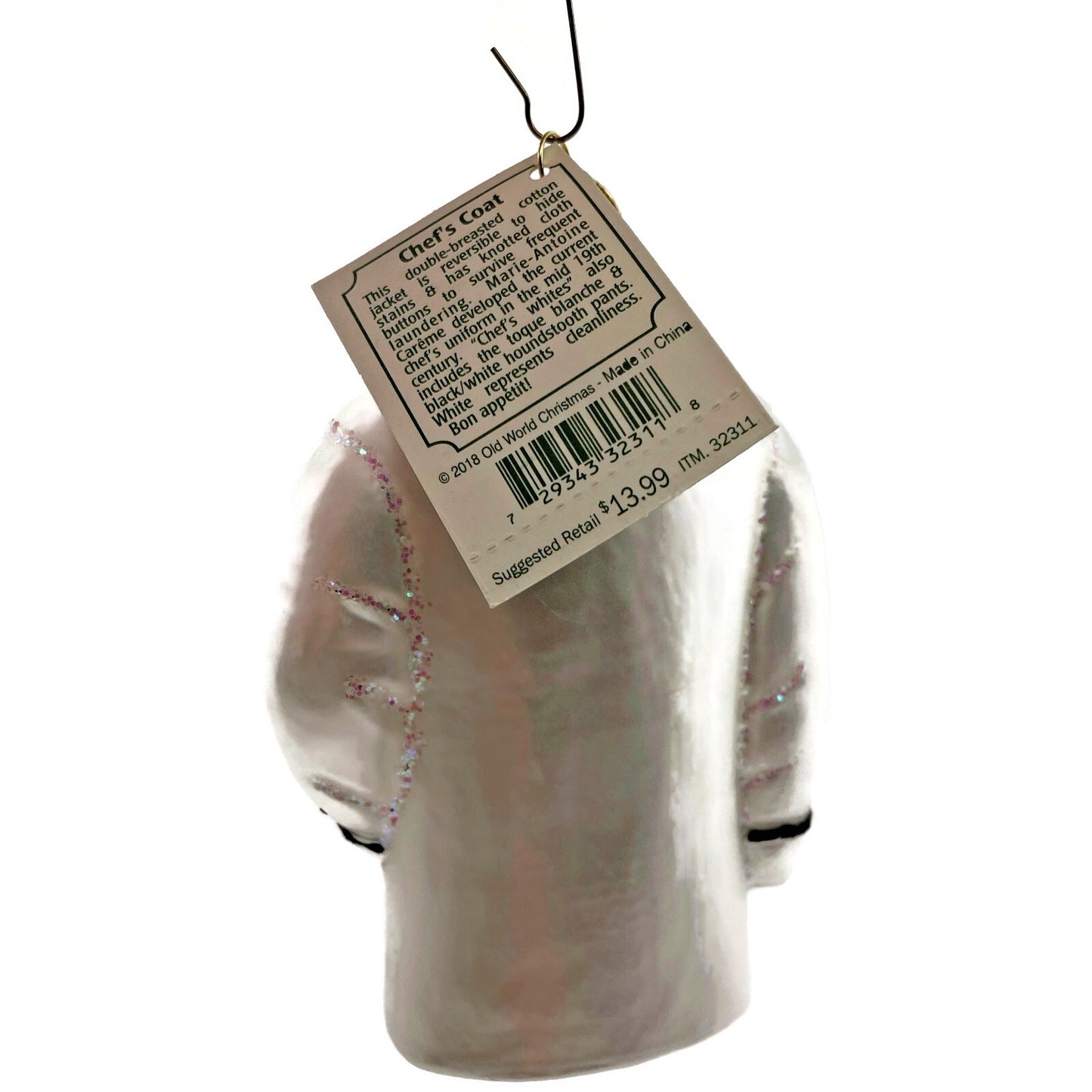Chefs Coat White Jacket OWC Ornament Cooking Old World Christmas Tree Decor