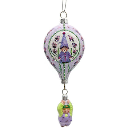 Patricia Breen Miniature Balloon Boy Lavender Floral Christmas Holiday Ornament