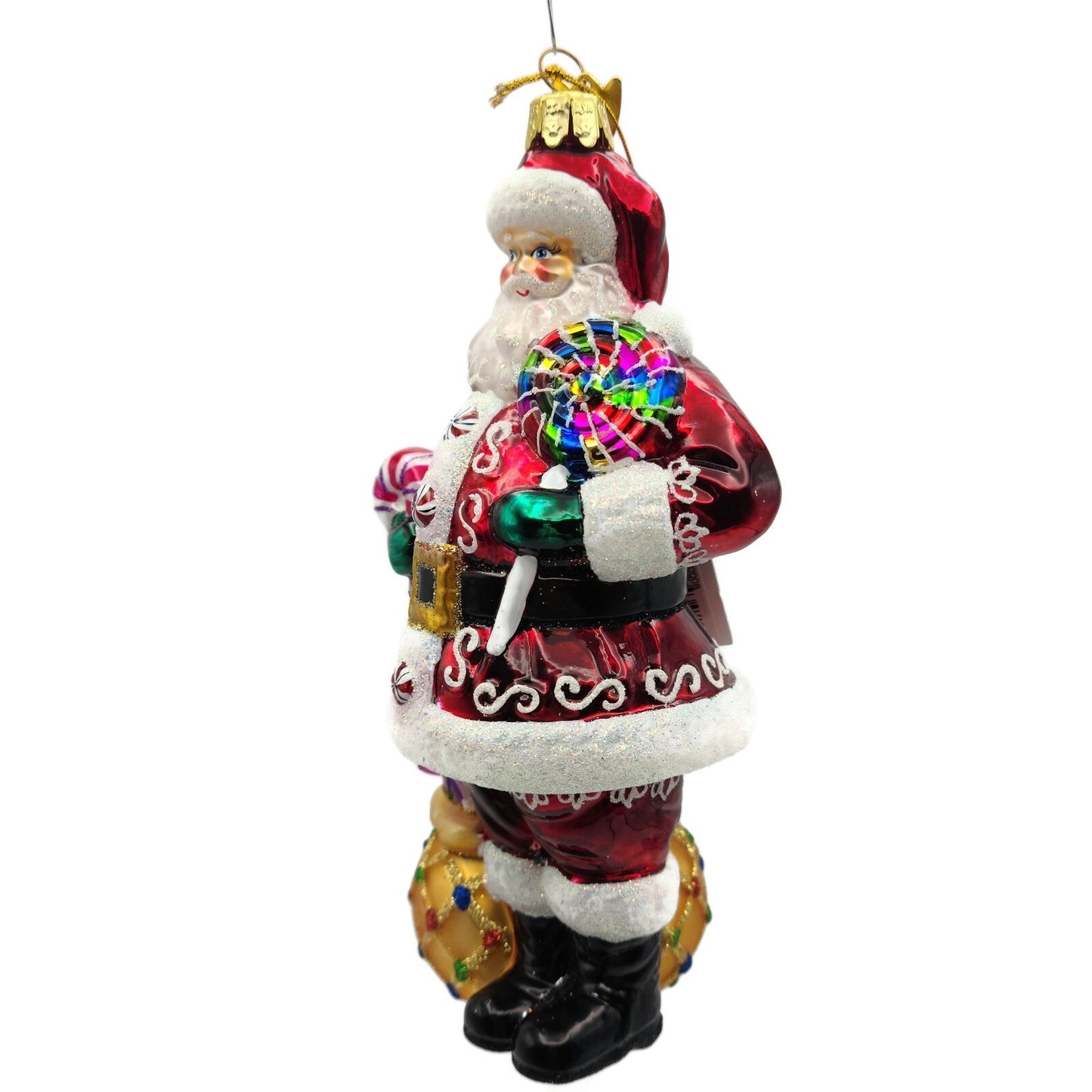 Kurt S Adler Bellissimo Santa Claus Candy Cane Christmas Tree Ornament BELL0008