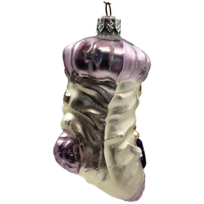 Patricia Breen Angel Stocking Lavender Glitter Stars Christmas Tree Ornament