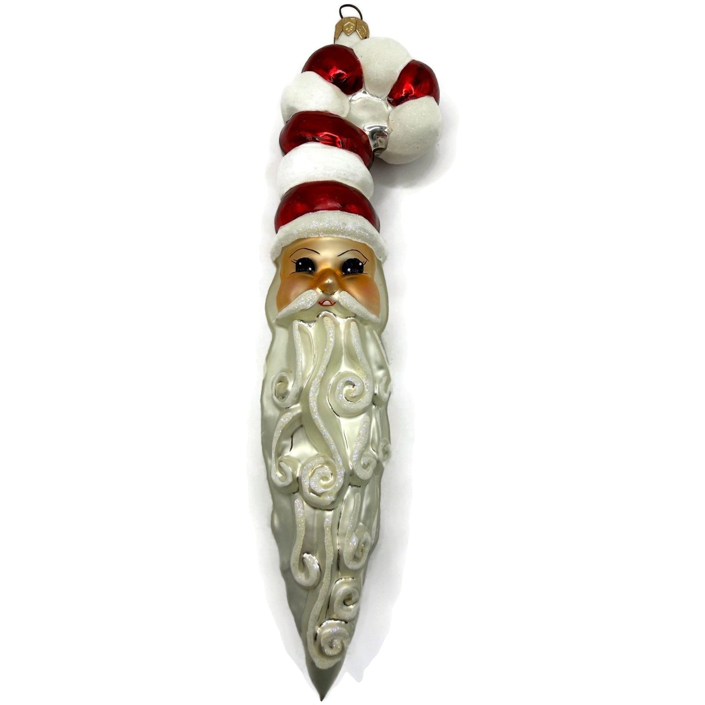 Christopher Radko St Peppermint Candy Cane Hat Santa Christmas Ornament 99-108-0