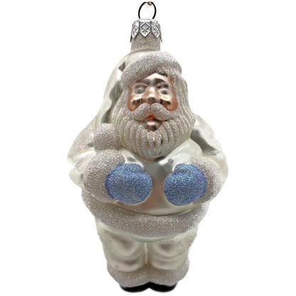 Patricia Breen HO HO HO Santa Claus Pearl Snowflakes Dots Christmas Ornament
