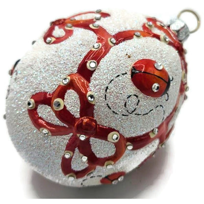 Patricia Breen Beribboned Egg Ladybugs Red White Easter Christmas Tree Ornament