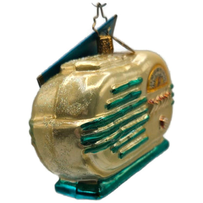 Christopher Radko Memory Waves Gold Vintage Radio Christmas Ornament Rare