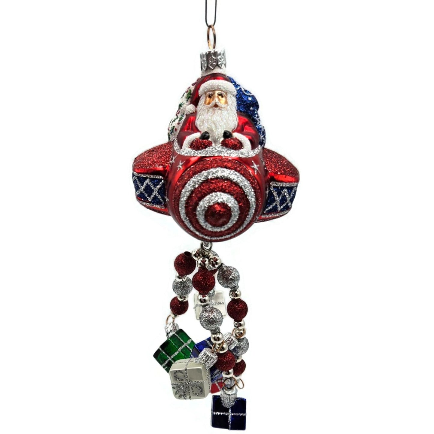 Patricia Breen Santa du Ciel Red Air Plane Travel Gifts Christmas Tree Ornament