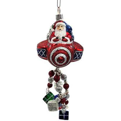 Patricia Breen Santa du Ciel Red Air Plane Travel Gifts Christmas Tree Ornament