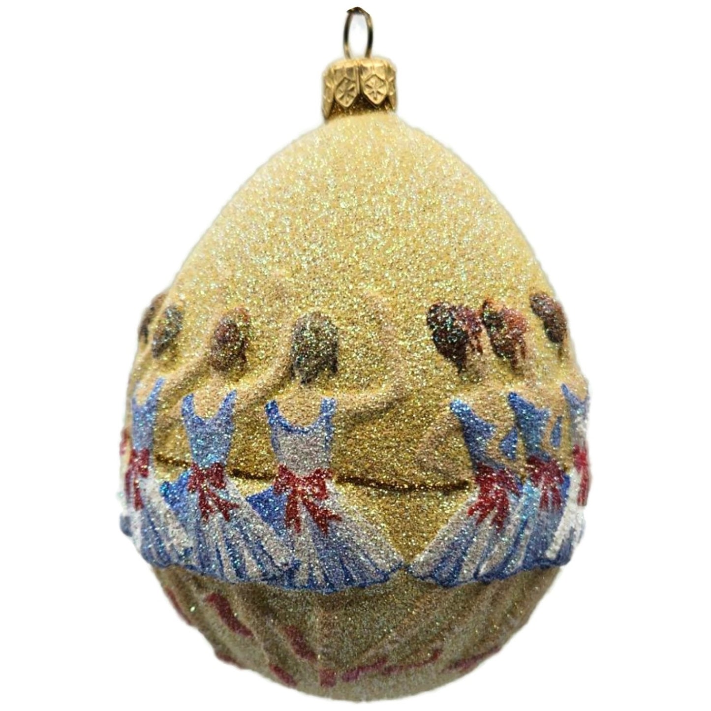 Patricia Breen Nine Ladies Dancing Yellow Blue Egg Christmas Tree Ornament