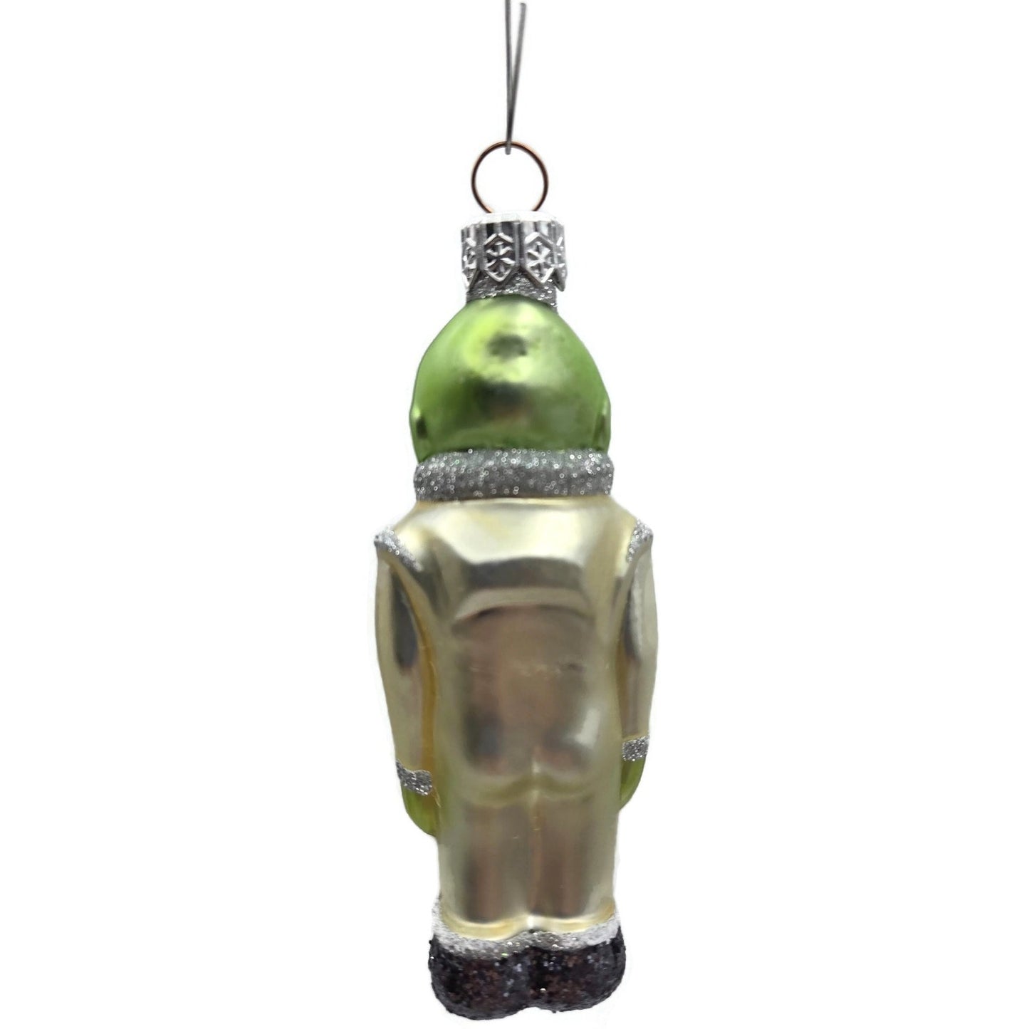 Patricia Breen A Walk on the Moon Alien Matte Suit Glittered Christmas Ornament