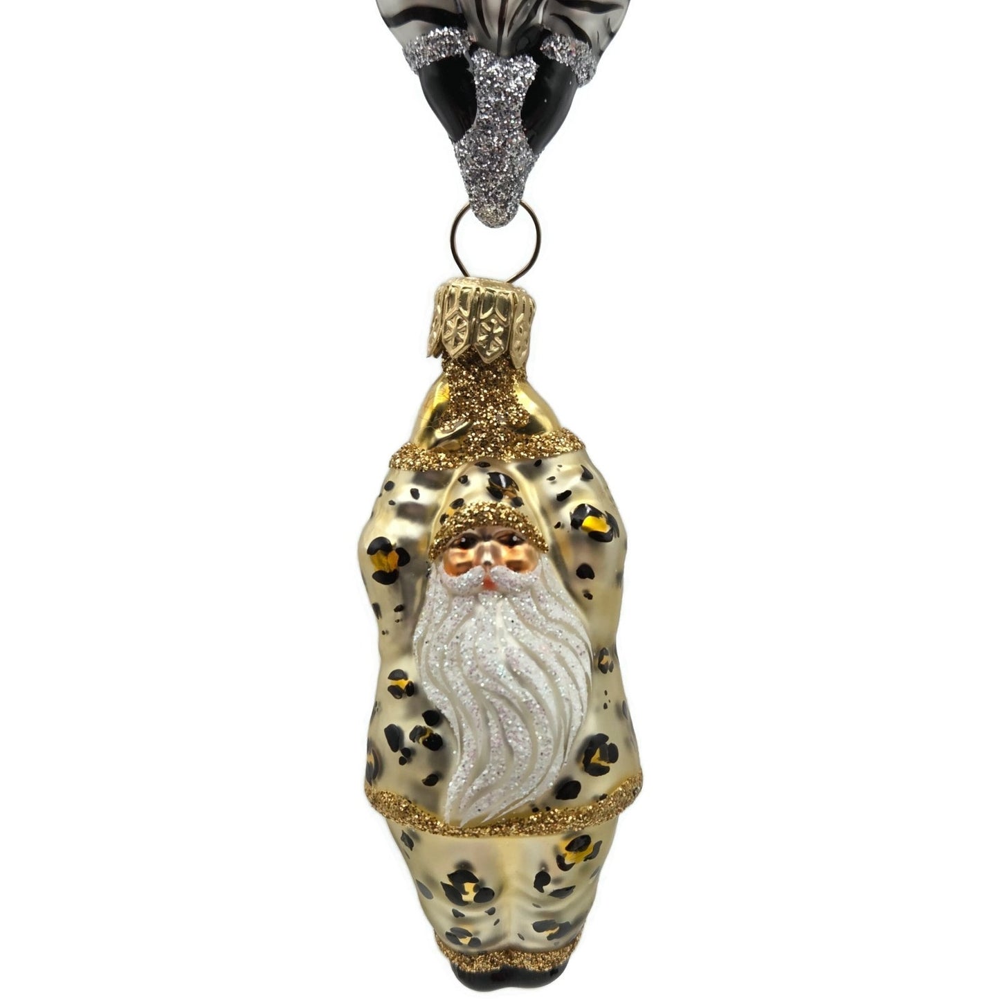 Patricia Breen Cirque De Nicoud Linked Santa Leopard Zebra Christmas Ornament