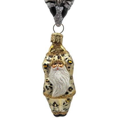 Patricia Breen Cirque De Nicoud Linked Santa Leopard Zebra Christmas Ornament