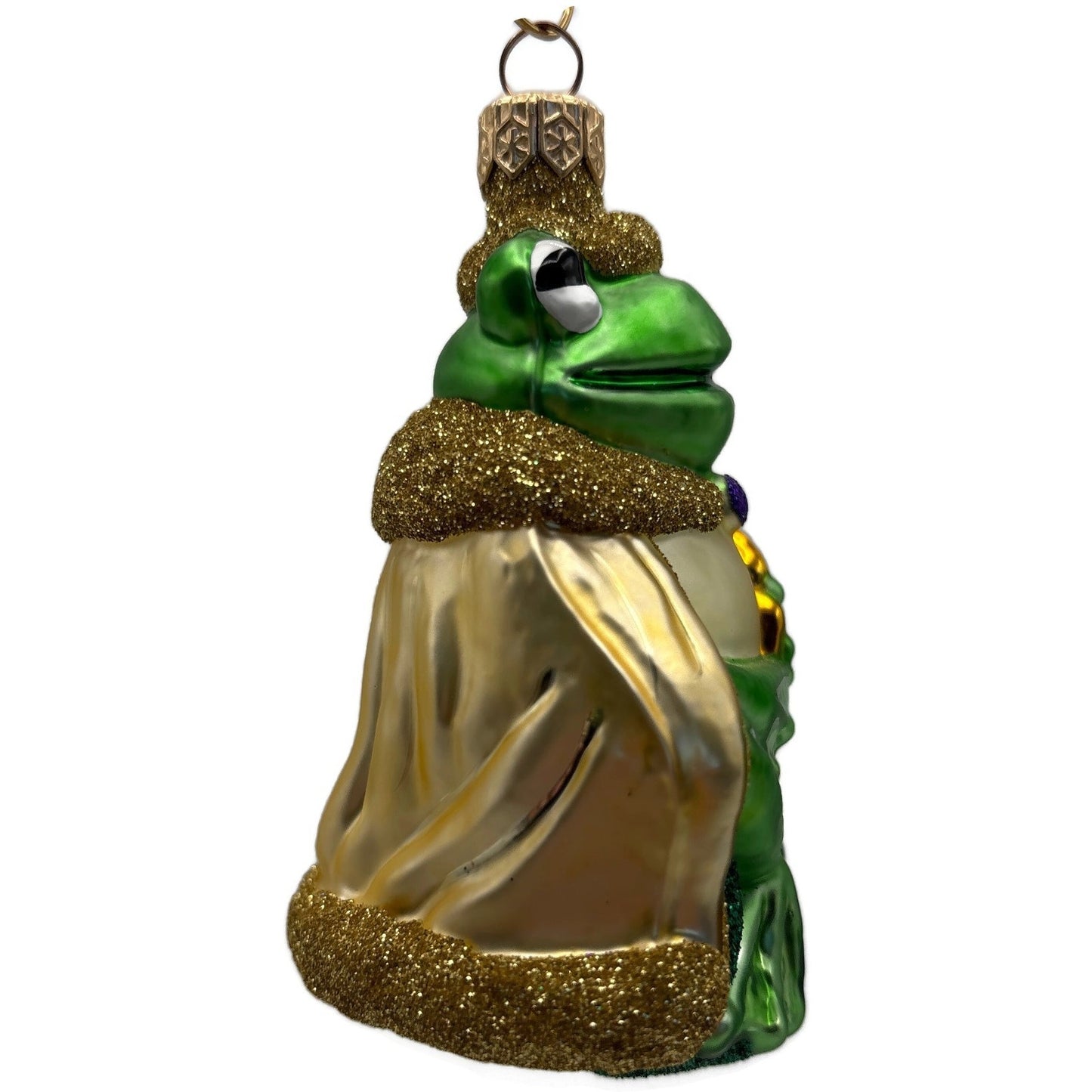 Patricia Breen Frog King Gold Glitter Green Animal Christmas Tree Ornament