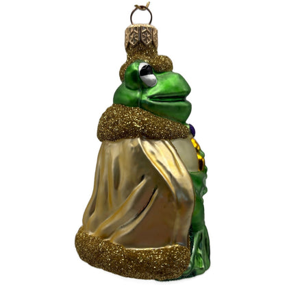 Patricia Breen Frog King Gold Glitter Green Animal Christmas Tree Ornament