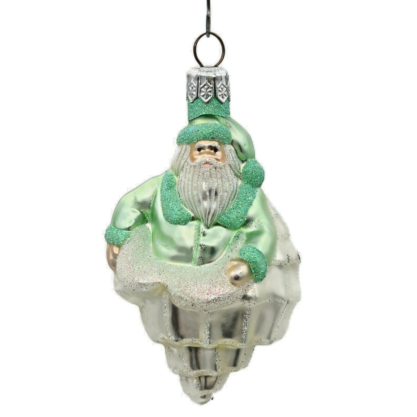 Patricia Breen Turitella Santa Green Aquatic Christmas Seashell Ornament 9939