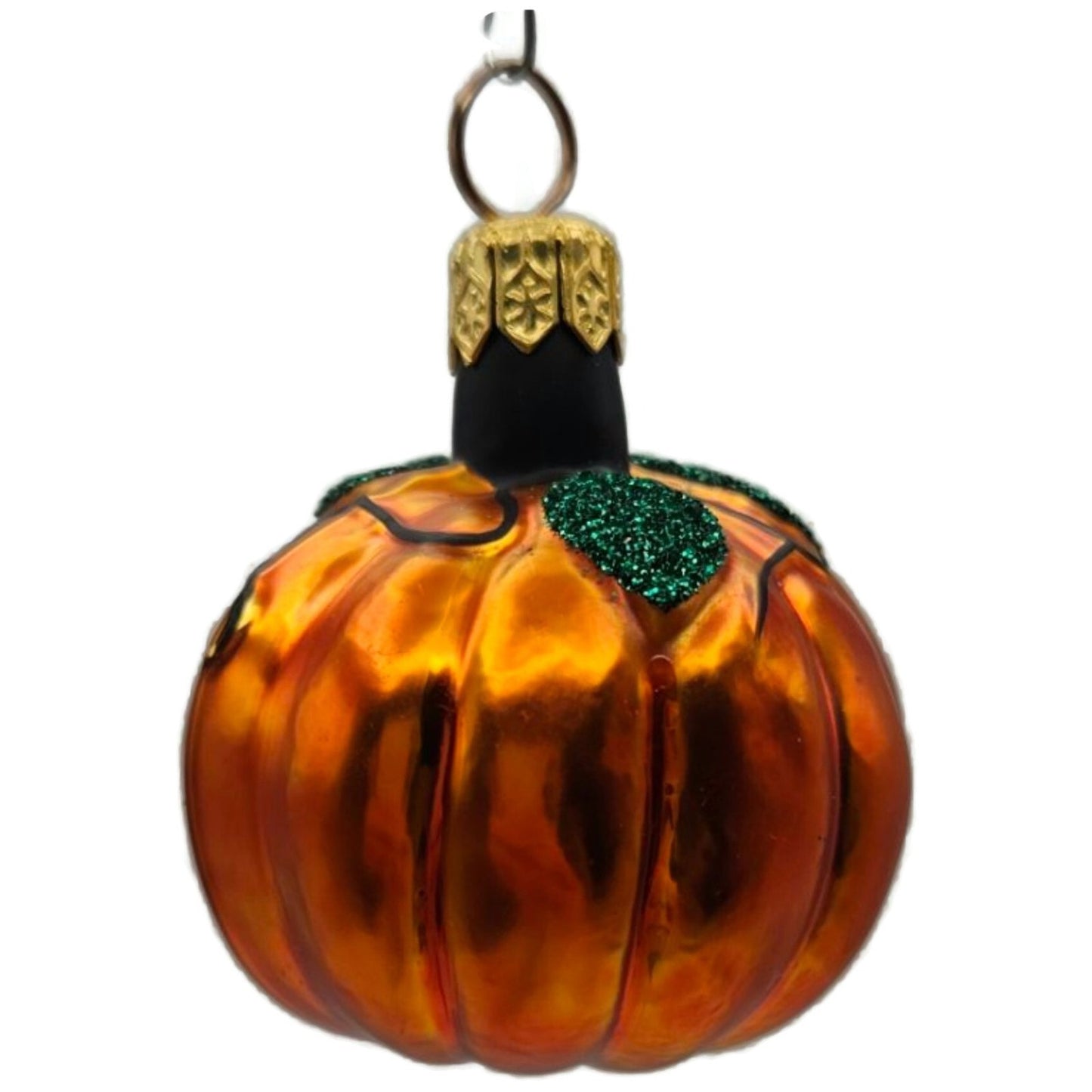 Patricia Breen Miniature Pumpkin Light Orange Glass Halloween Ornament 9800CATZ