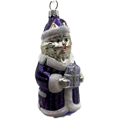 Patricia Breen Kitty Claus Purple Stripes Cat Christmas Tree Ornament CATZ