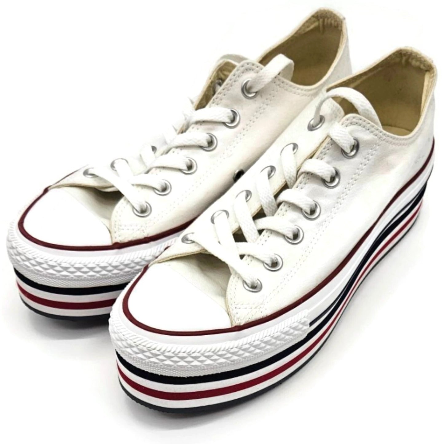 Converse Chuck Taylor All Star Platform OX White Canvas Shoes 136895C Unisex