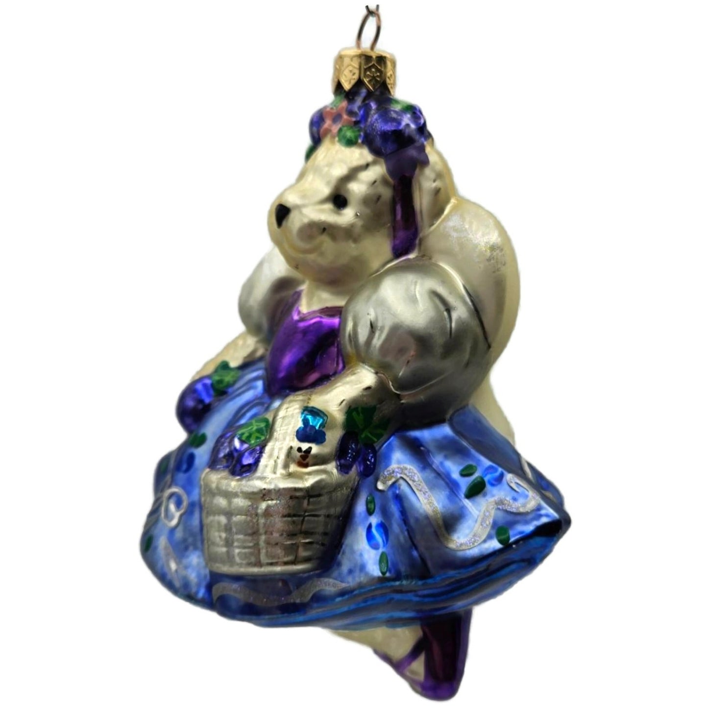 Christopher Radko Muffy Plum Fairy Bear Blue Christmas Tree Ornament 99-NAB-03