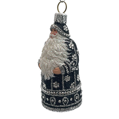 Patricia Breen Miniature Sublime Santa Claus Black Christmas Tree Ornament