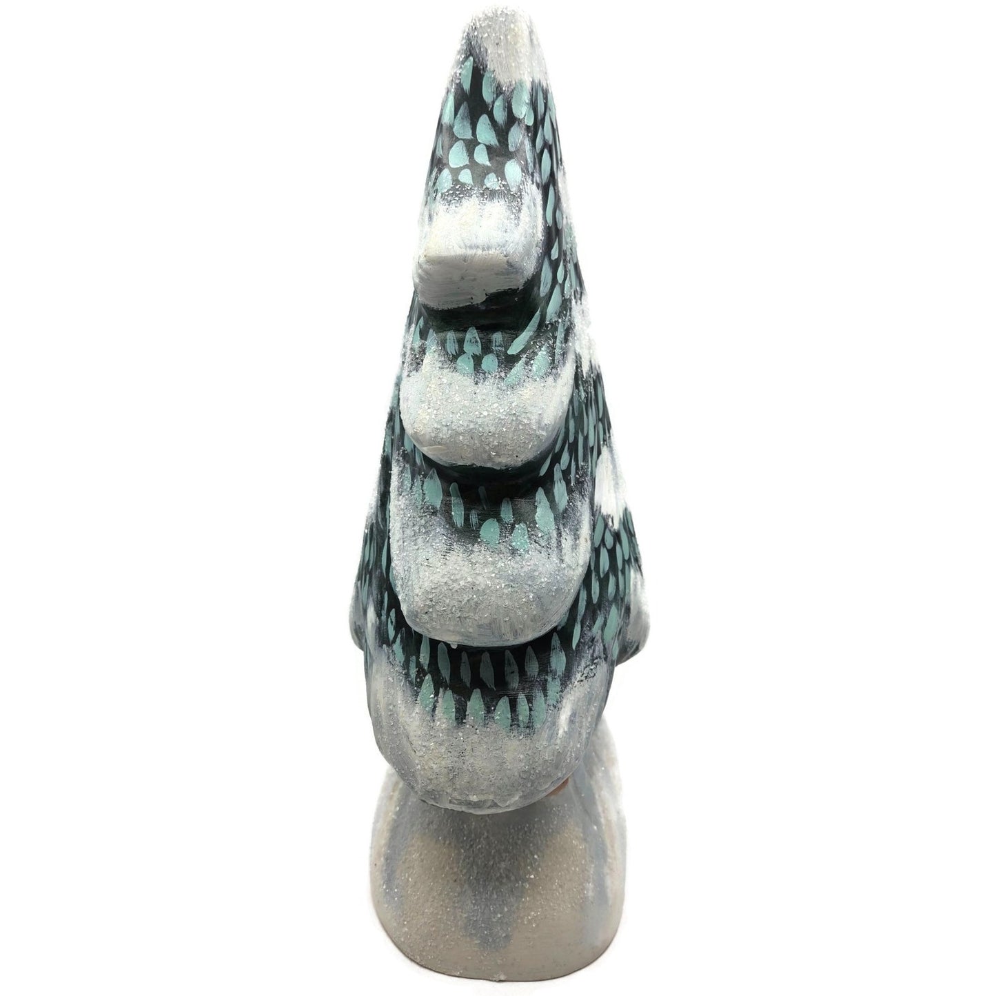 Vaillancourt Folk Art Large Tree Chalkware Christmas Tree Forest Snow 2007-44