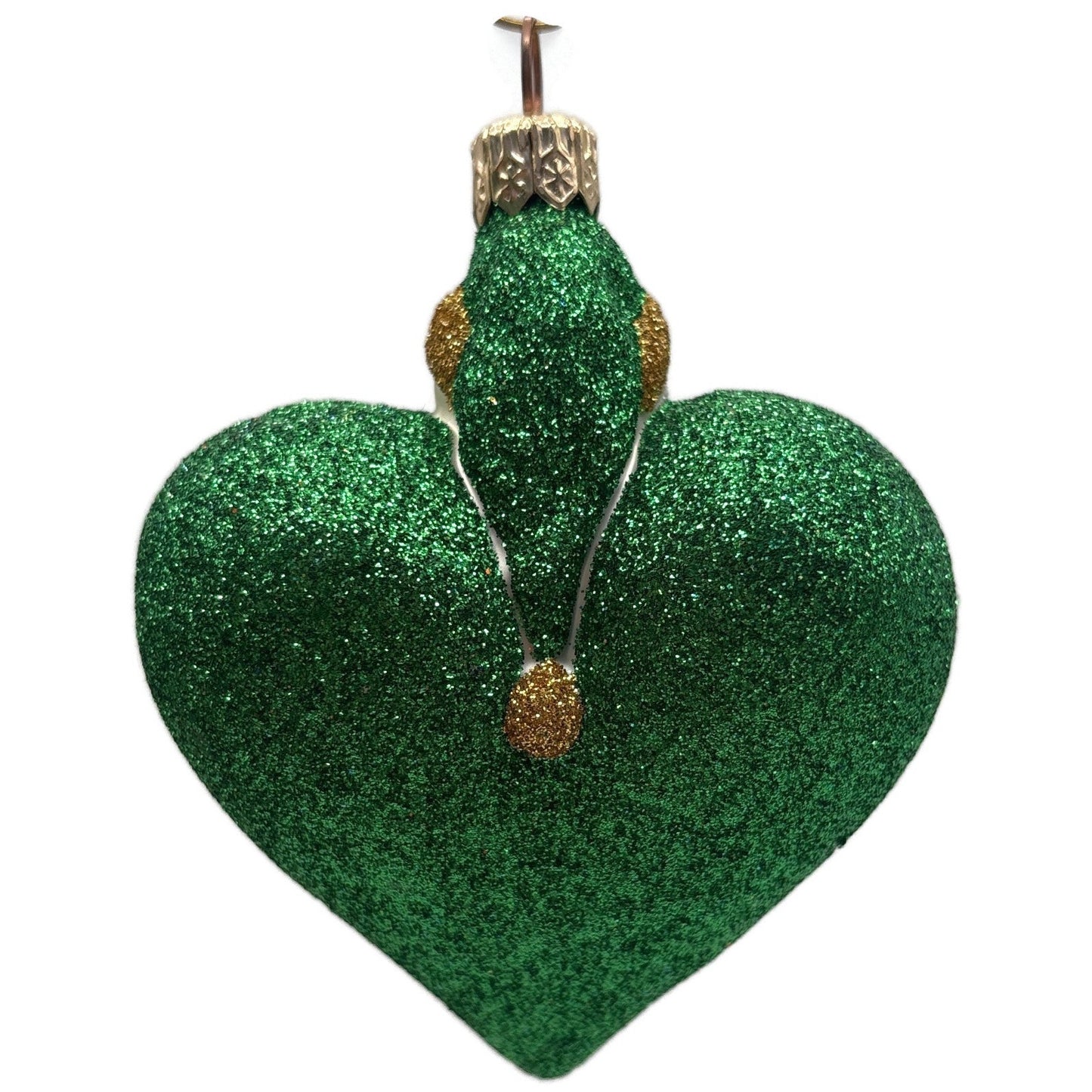 Patricia Breen Santa du Coeur Green Heart Santa Claus Valentine's Day Ornament