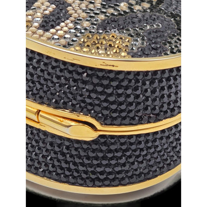 Judith Leiber Couture Minaudières Leopard Crystal Shoulder Bag with Dust Bag