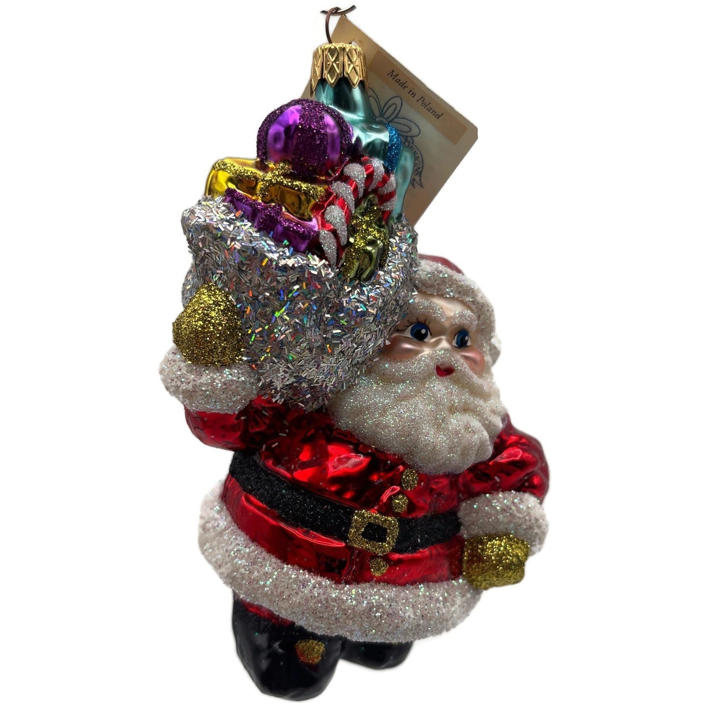 Larry Fraga A Sack Full Of Goodies Glitter Series Santa Claus Christmas Ornament