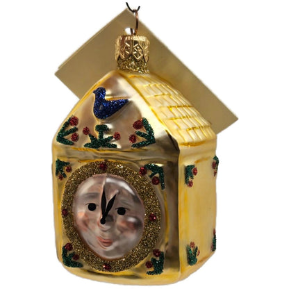 Patricia Breen Hickory Dickory Clock Gold Glittered Christmas Tree Ornament