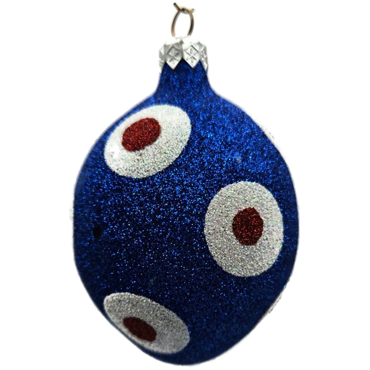 Patricia Breen Egg Blue White Red Polka Dot Easter Christmas Tree Ornament KKS