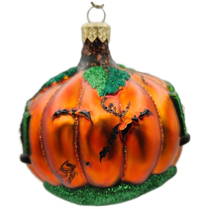 Patricia Breen Pumpkin Cottage Orange Bats Matte Halloween Ornament Signed