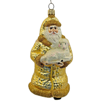 Patricia Breen Lost And Found Gold Santa Claus Lamb Christmas Ornament 2022