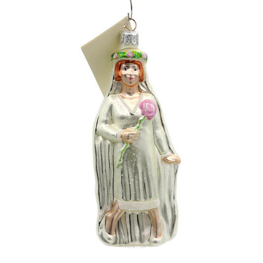 Patricia Breen Charleston Bride Pink Rose White Dress Spring Christmas Ornament
