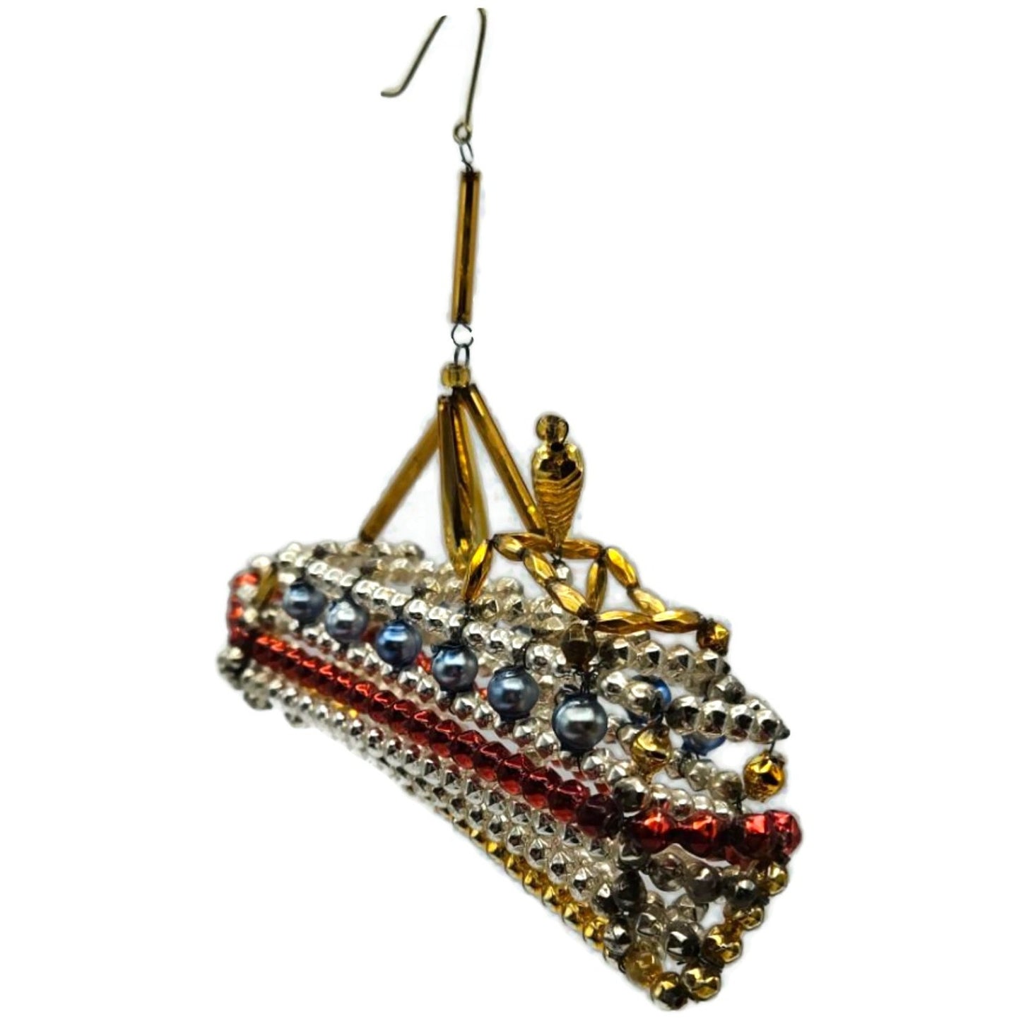 Christopher Radko Luxury Liner Ship Christmas Ornament Beaded Czech 98-230-0
