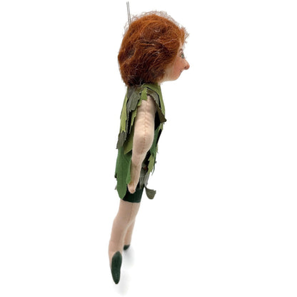 Gladys Boalt Peter Pan Green Handmade Fabric Christmas Tree Ornament Signed