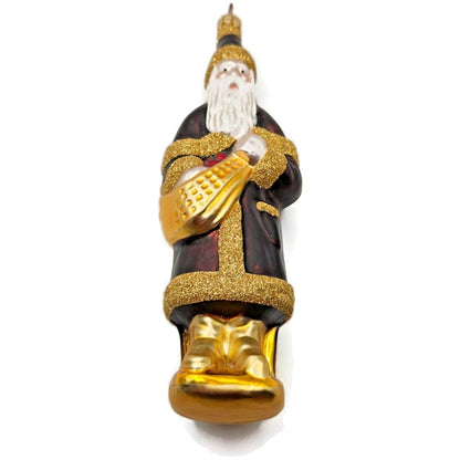 Patricia Breen Chocolate Box Santa Claus Bordeaux Gold Christmas Tree Ornament