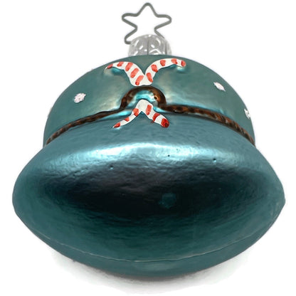 Inge Glass Ornament Christmas Cap Candy Canes Old World Christmas Tree Decor