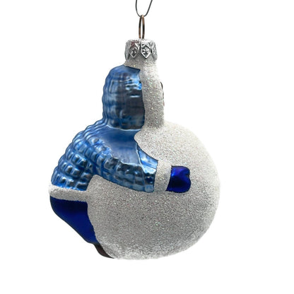 Patricia Breen Snowball Boy Blue Blown Glass Christmas Holiday Tree Ornament