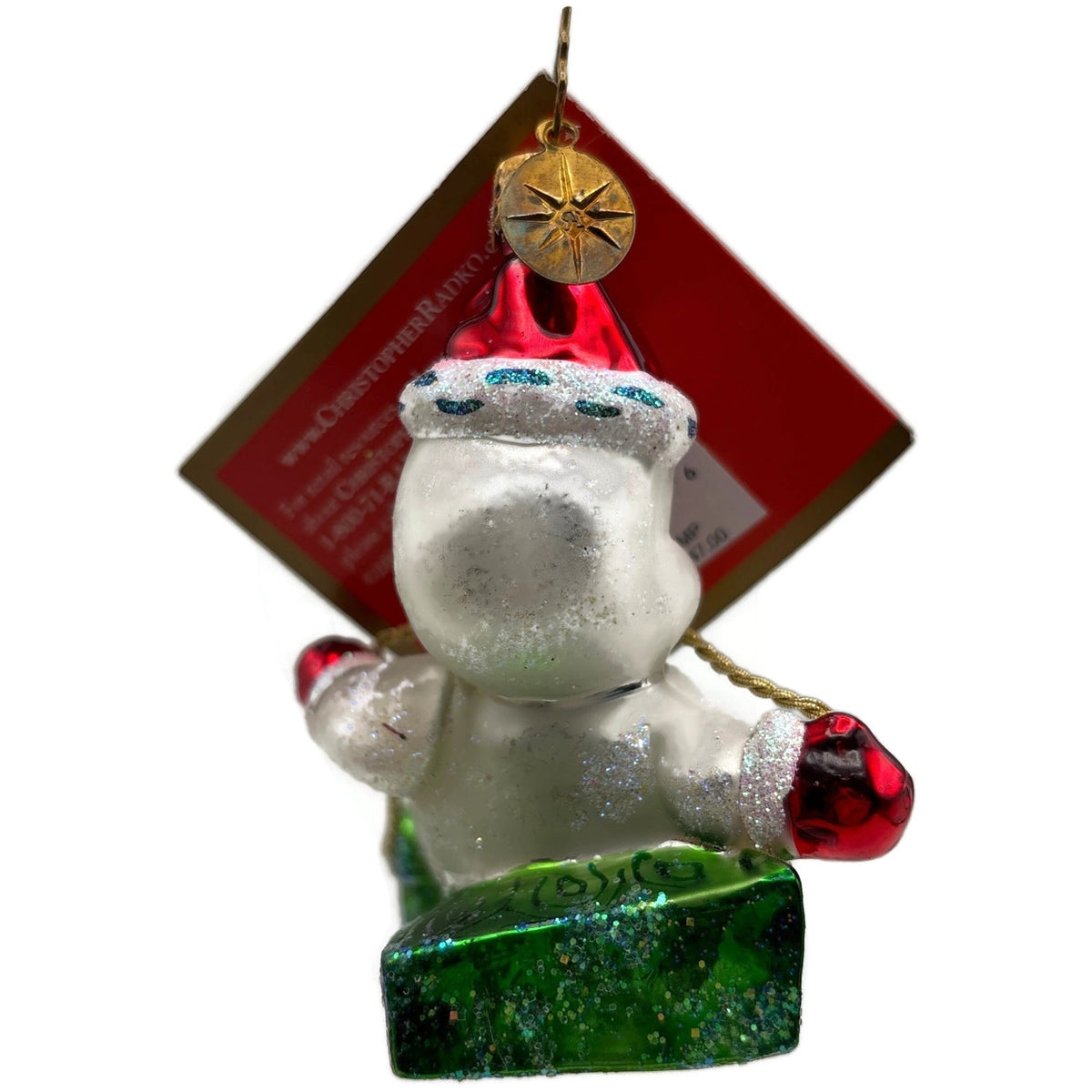 Christopher Radko Frosty Snow Scamp Snowman Glass Christmas Ornament 3011993