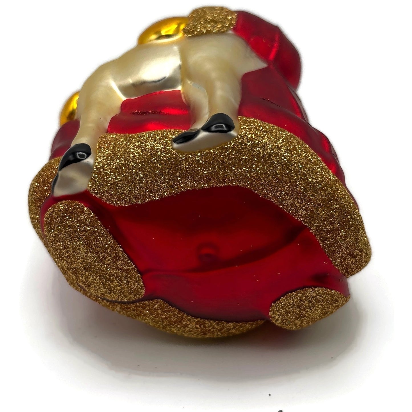 Patricia Breen Santa and Sarenka Fawn Deer Red Gold Christmas Tree Ornament