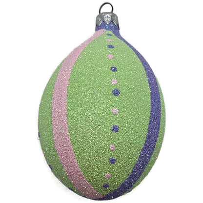 Patricia Breen Easter Egg Green Thin Stripe Easter Christmas Tree Ornament