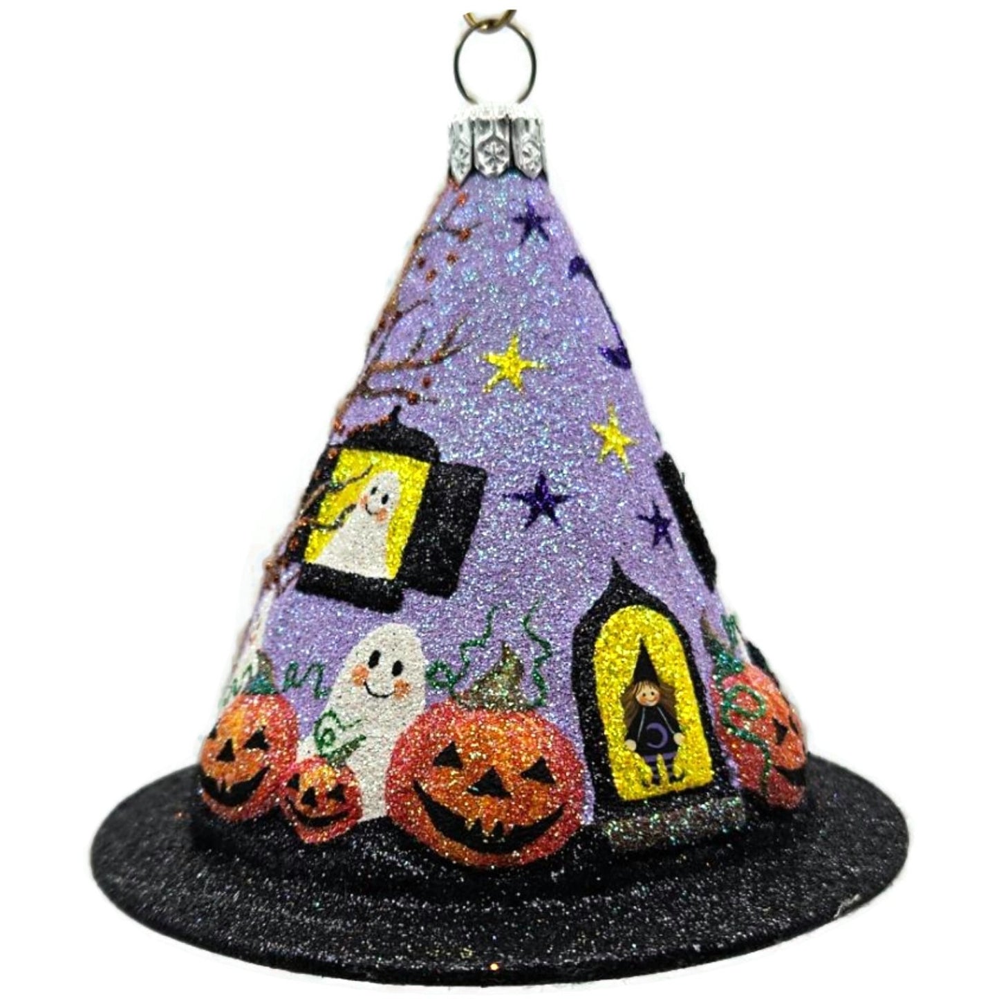 Patricia Breen Villa Boo Purple Moon Pumpkin Halloween Christmas Ornament 2356