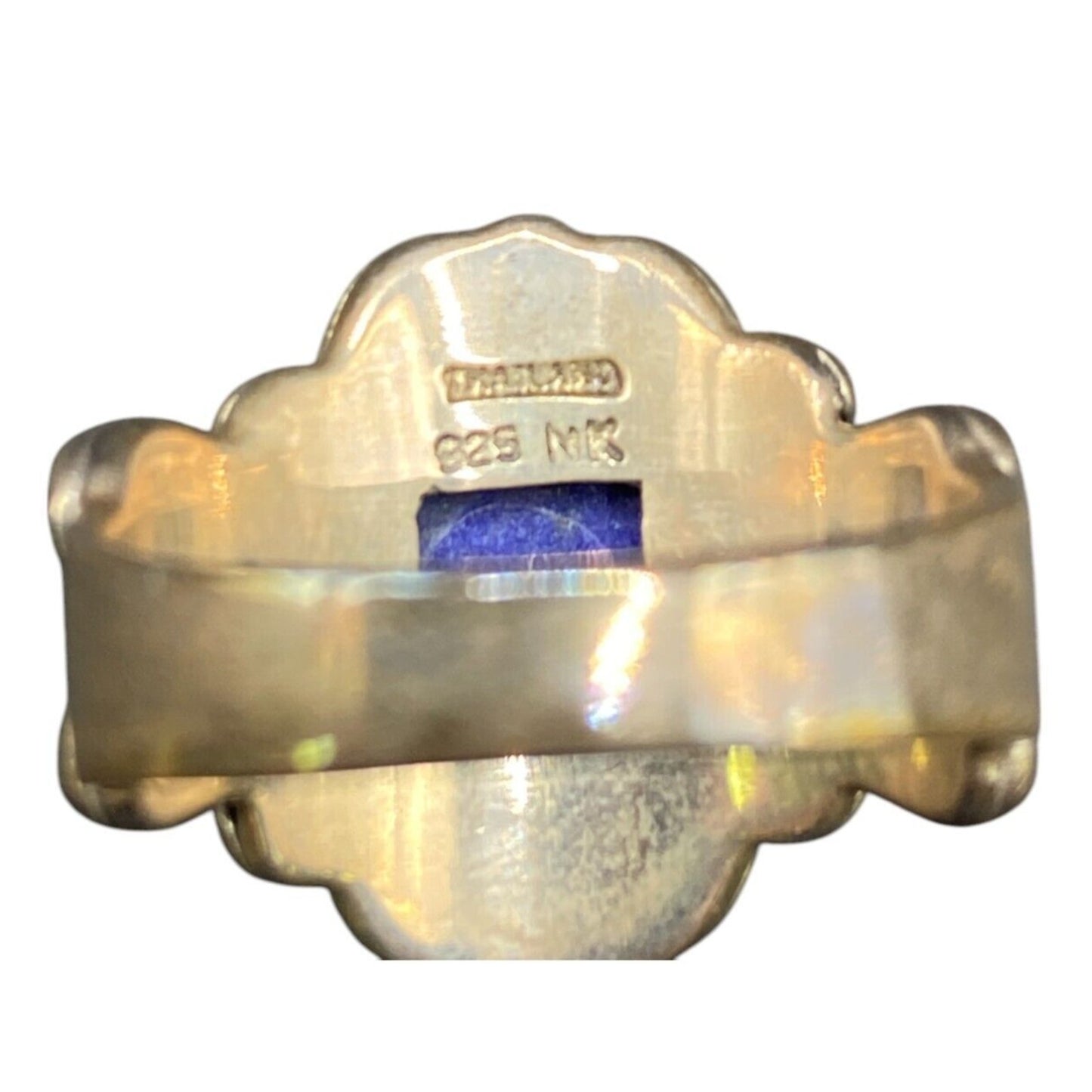 Lapis Lazuli Metamorphic Stone Ring 925 Sterling Silver Filigree NK Deep Blue 9
