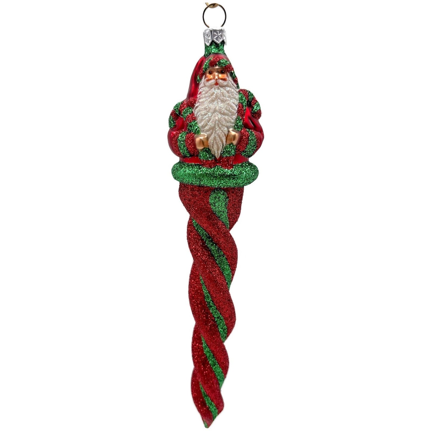 Patricia Breen Santa Sopel Red Green Twisted Candy Cane Christmas Ornament