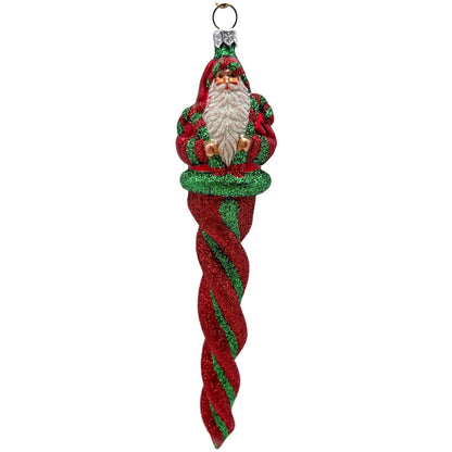 Patricia Breen Santa Sopel Red Green Twisted Candy Cane Christmas Ornament