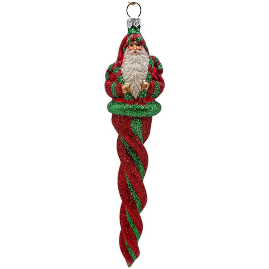 Patricia Breen Santa Sopel Red Green Twisted Candy Cane Christmas Ornament