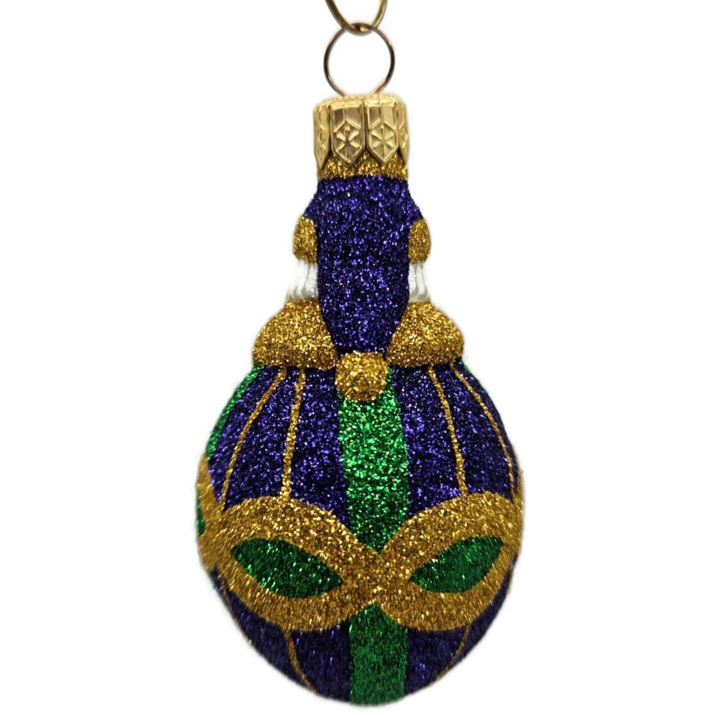 Patricia Breen Miniature Faberge Santa Claus Plaid Purple Christmas Ornament